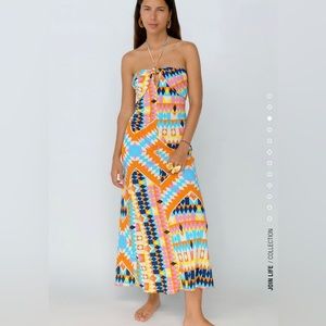 Zara XS Printed MIDI Dress